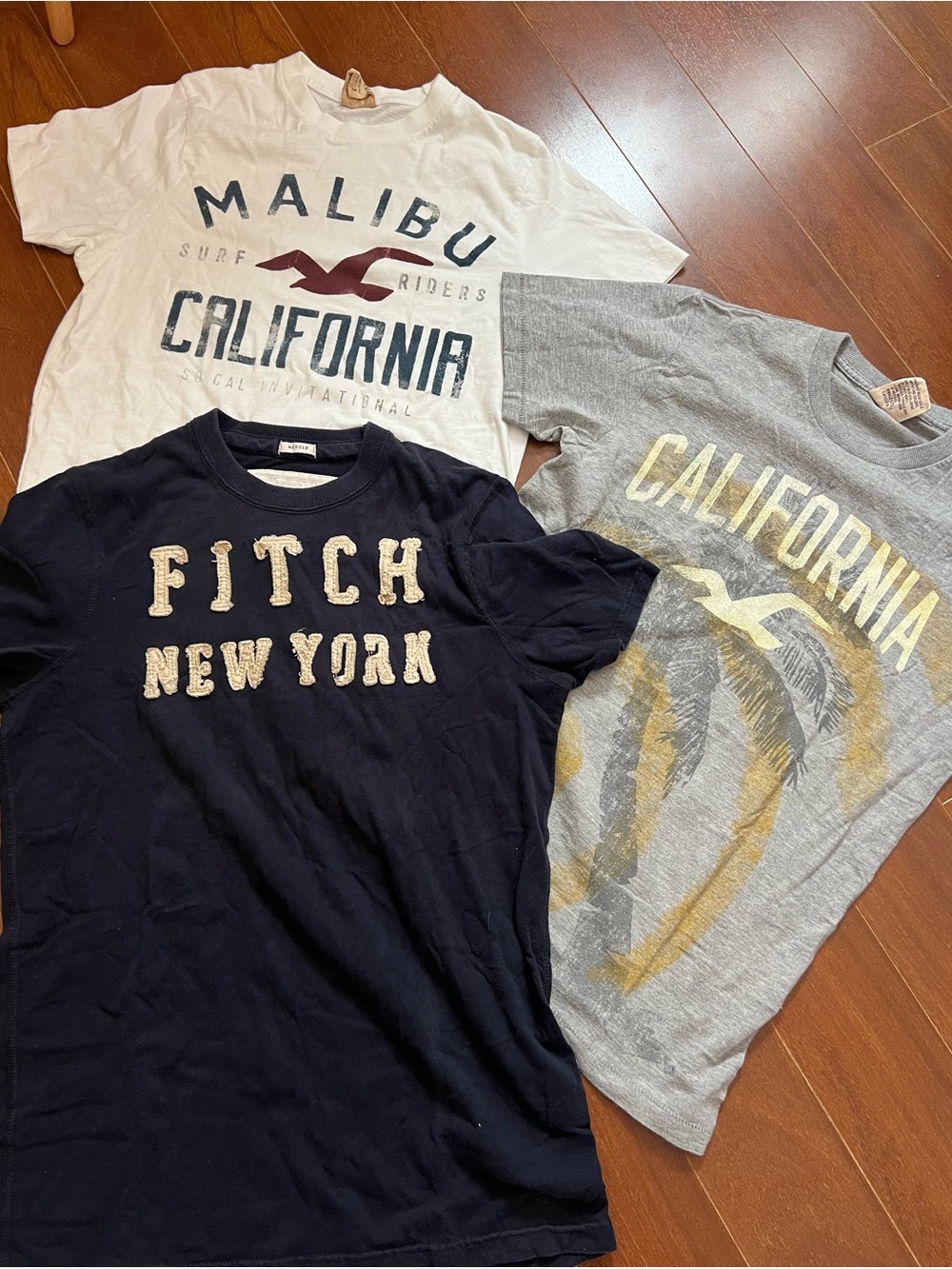Vintage Style Men’s Graphic Tee Bundle - 3 shirts, Hollister & Abercrombie